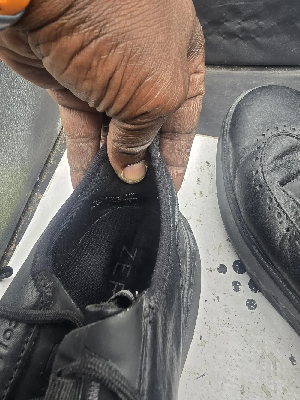 Cole Haan Black Leather Wingtip Oxfords